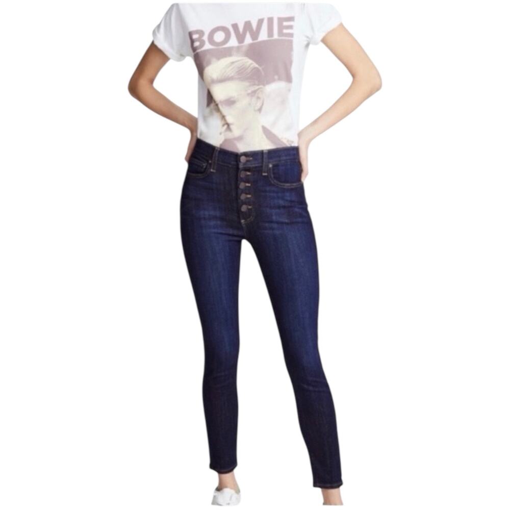 Alice+Olivia AOLA Good High Rise Exposed Button Jeans Enough Said-27